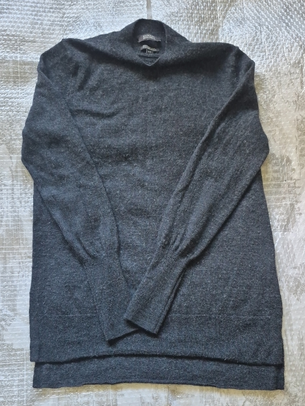 Badgley Mischka Charcoal Grey 100% Merino Wool Knit Sweater
